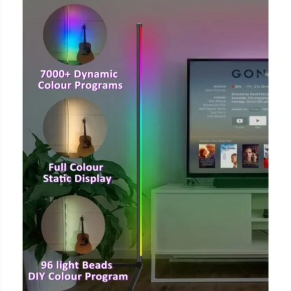 BRAND NEW | B906 60” Smart RGB LED Corner Floor Lamp with App and Remote Control - Picture 4 of 4